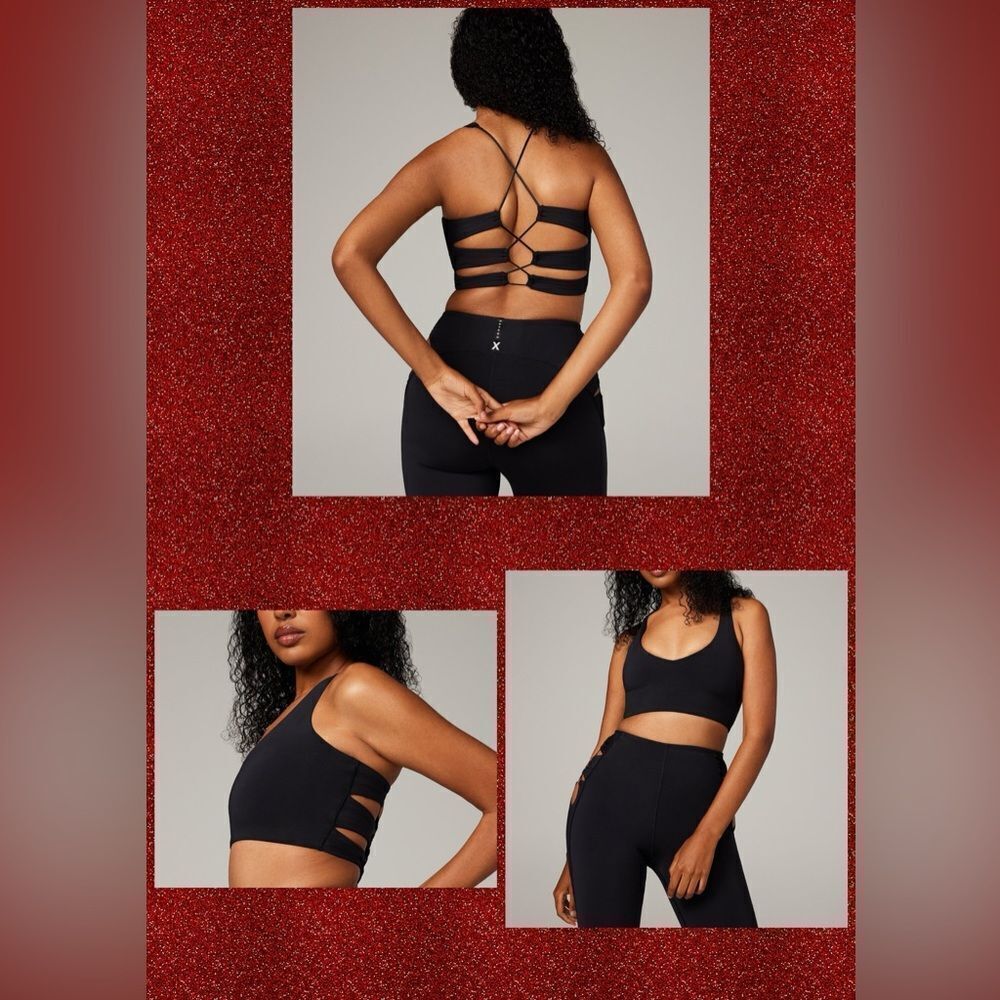 Savage X Fenty Black Wildcat Strappy Sexy Cropped Longline Tank Top